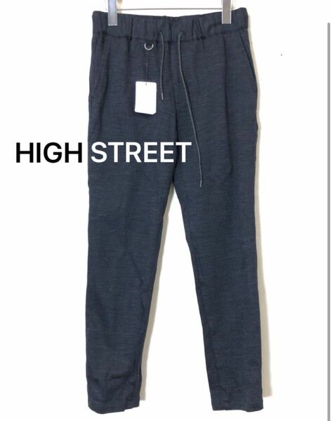 HIGH STREET 麻綿グレンチェックロングパンツ（メンズMサイズ）タグ付き新品　