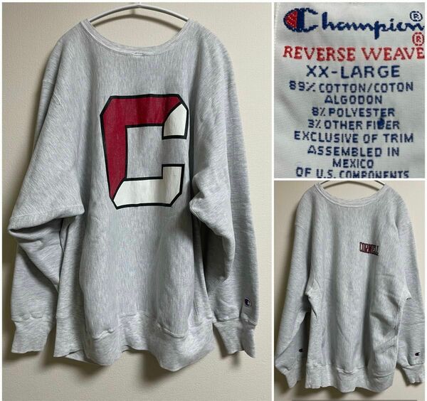 90s 希少サイズ XXL Champion リバースウィーブ 両面プリント チャンピオン グレー REVERSE WEAVE