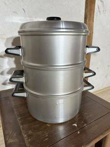 立山アルミ　アルミ製 蒸し器 ふっかー　30cm アルミ 調理器具 両手鍋 蒸し料理 鍋　中古品　その他