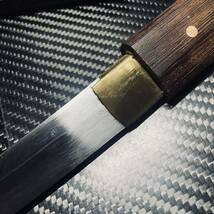 高級木製 短刀 和風短刀 木鞘ナイフ 和式ナイフ 伝統工芸 日本刀型 190g_画像3
