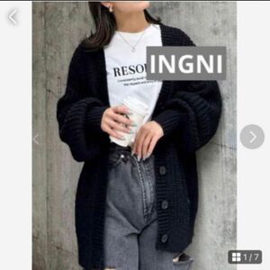 特別セール　新品　INGNI(イング) 畦モヘアタッチニットカーディガン