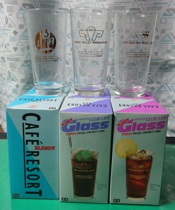 AGF CAFE RESORT ブレンディ アメリカン クラブライフ グラス　BLENDY 3種類 6個セット 箱付き ノベルティ 景品　昭和レトロ　アンティーク