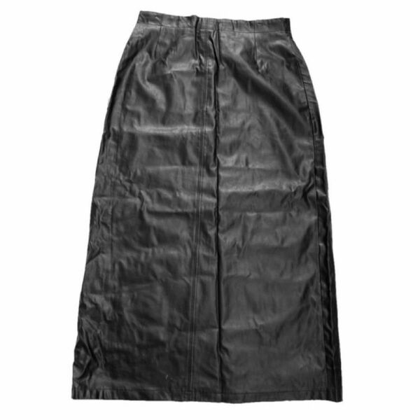 fake leather long skirt