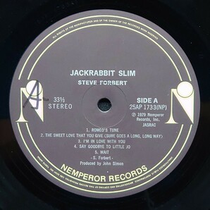 Steve Forbert『Jackrabbit Slim』スティーヴ・フォーバート/#EYLP1187の画像4