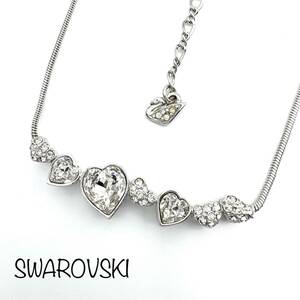 SWAROVSKI｜スワロフスキー ネックレス【アクティ】ハート ラインストーン シルバーカラー アクセサリー ブランド a405et