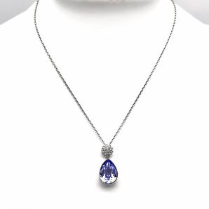 SWAROVSKI｜スワロフスキー ネックレス【アクティ】ドロップ ラインストーン シルバーカラー ライトパープル系 ブランド a444etの画像2