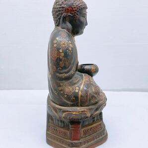 大仏 大佛 置物 仏像 重さ約1.6kg 高さ約29cm 宗教 仏教 仏具 仏壇 人形 彫刻 インテリア アンティーク 工芸品 オブジェ コレクションの画像2