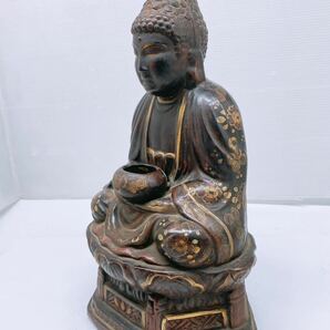 大仏 大佛 置物 仏像 重さ約1.6kg 高さ約29cm 宗教 仏教 仏具 仏壇 人形 彫刻 インテリア アンティーク 工芸品 オブジェ コレクションの画像5