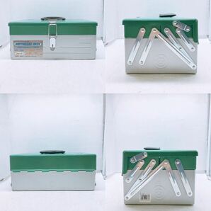 限定カラー リングスター 工具箱 ツールボックス MB-350 スライド2段式 BOX グリーン シルバー ツートン 道具箱 RING STAR 高級メッキの画像4