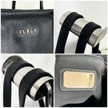 1円 【美品】フルラ FURLA サリー ビジネス トートバッグ サフィアーノ 本革 レザー ブラック 黒 肩がけ A4 メンズ レディース チャーム_画像10