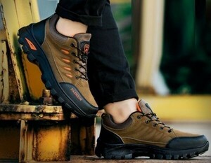  shoes [26.5cm][ tea ] mountain men's outdoor shoes mountain climbing shoes high King camp sport walking sneakers 