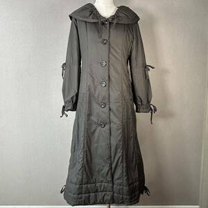 YT1330 MON Coeur collection モンクールコレクション リボンデザイン 中綿ロングコート サイズ40 日本製 防寒 通勤 お呼ばれ