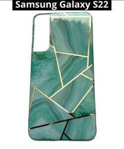 Samsung Galaxy S22 スマホケース　大理石柄　グリーン　緑