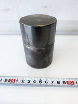 【1459A】茶筒　銘有り　純銀刻印有り　茶道具　茶器_画像1