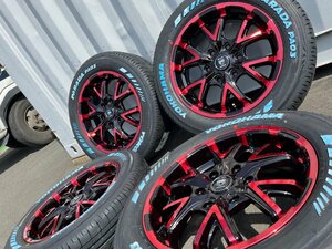 純正車高装着可能!! 17インチ 6.5ｊ 新品 4本 タイヤホイールセット 215/60R17 ホワイトレター 深リム ハイエース YOKOHAMA PARADA PA03