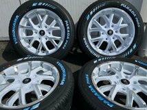 車検対応!! 17インチ 6.5j+35 新品 タイヤホイール4本セット 215/60R17 ホワイトレター 深リム ハイエース レジアスエース ブラックマンバ_画像6