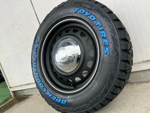 車検対応!! 16インチ 7j+38 215/65R16C 4本セット 新品 タイヤホイールセット ハイエース 鉄チン ホワイトレター TOYO オープンカントリー