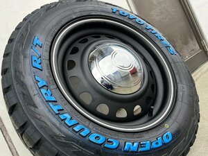 4本セット!! 16インチ 7j+38 215/65R16C 新品 タイヤホイールセット ハイエース レジアスエース スチール 鉄チン ホワイトレター トーヨー