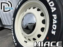 4本セット!! 16インチ 7j+38 215/65R16C 新品 タイヤホイールセット ハイエース レジアスエース スチール 鉄チン ホワイトレター ヨコハマ_画像3