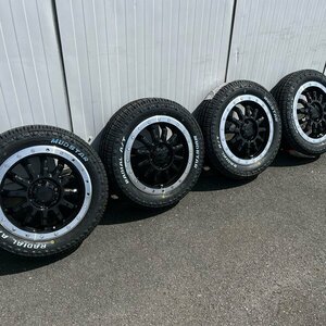 軽自動車 軽トラ 軽バン全般 装着可能 新品 4本セット 155/65R14 14インチ タイヤホイール マッドスター ラジアルAT ホワイトレター