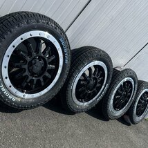 165/65R14 Nバン ハイゼットジャンボ タント 14インチ タイヤホイール 4本セット マッドスター ラジアルAT ホワイトレター リフトアップ用_画像6