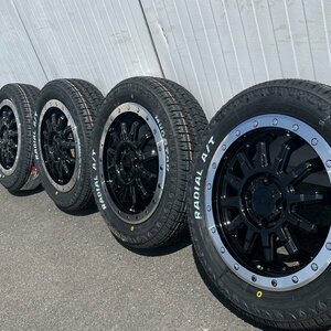 リフトアップ 軽自動車 軽トラ 軽バン全般 165/65R14 14インチ 新品タイヤホイール 4本セット マッドスター ラジアルAT ホワイトレター