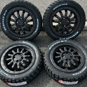 タント NVAN アルト ハイゼット エブリイ 新品 タイヤホイール 4本セット 14インチ 155/65R14 マッドスター ワンパク MT ホワイトレター