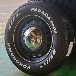 D-STEEL 新作 ハイエース 200系 レジアスエース YOKOHAMA PARADA PA03 215/65R16 タイヤ ホイール 4本 セット ホワイトレター