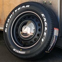 新作 ハイエース 200系 レジアスエース GOODYEAR NASCAR 215/65R16C 16インチ タイヤ ホイール 4本 セット ホワイトレター D-STEEL_画像2