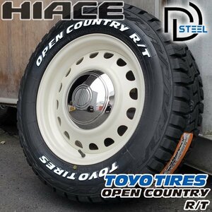 200系 ハイエース レジアスエース 16インチ タイヤホイールセット 215/65R16C TOYO オープンカントリー RT ホワイトレター D-STEEL