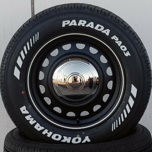 新作 ハイエース 200系 レジアスエース ヨコハマ パラダ PA03 215/65R16 タイヤ ホイール 4本 セット ホワイトレター D-STEEL