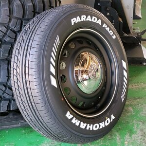 新作 ハイエース 200系 レジアスエース ヨコハマ パラダ PA03 215/65R16 タイヤ ホイール 4本 セット ホワイトレター D-STEEL