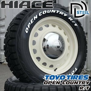 200系 ハイエース レジアスエース 16インチ タイヤホイールセット 215/65R16C TOYO オープンカントリー RT ホワイトレター D-STEEL