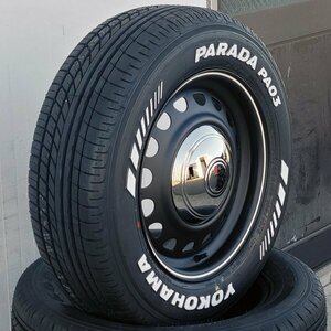 新発売 ハイエース 200系 レジアスエース YOKOHAMA PARADA PA03 215/65R16 タイヤ ホイール 4本 セット ホワイトレター D-STEEL