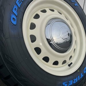 車検対応 16インチ 新品タイヤホイールセット 4本 ホワイトレター 215/65R16Cハイエース 200系 TOYO OPENCOUNTRY RT D-STEEL