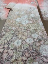 1円 良品 正絹 着物 振袖 縮緬 卒業 入学 辻が花 花唐草 枝垂れ花 高級 袷 身丈153cm 裄62cm ◆逸品◆【夢職】★★★★_画像4