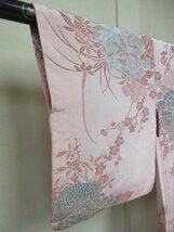 1円 良品 正絹 羽織 和装コート 縮緬 アンティーク 刺繍 牡丹 菊 楓 紅葉 高級 袷 身丈80cm 裄63cm【夢職】★★★_画像4