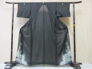 1円 良品 正絹 着物 留袖 絽 アンティーク 大正浪漫 草花 流水 冠婚葬祭 高級 単衣 身丈149cm 裄64cm【夢職】★★★