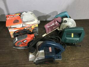 【2241】 電動工具 4点セット 丸のこ サンダー ジグソー カンナ makita マキタ RYOBI リョービ BLACK&DECKER 【中古品】