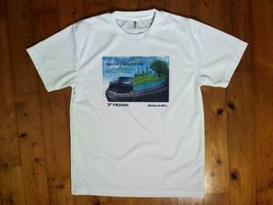 ☆横浜タイヤ☆YOKOHAMA【BluEarth-RV RV03】プリント ドライ半袖Tシャツ グリマー製L 白 ホワイト 