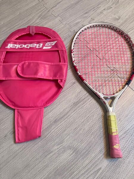 Babolat バボラ ジュニア テニスラケット 21インチ 女の子用 ピンク カバー付き