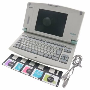 ★1円★ CASIO カシオ パーソナル日本語プロセッサ ワードプロセッサ Post Word HX-1 ディスク付 レトロ OA機器 ワープロ 通電 現状 中古