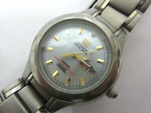 ELGIN/エルジン：ソーラー デイデイト ダイヤ シェル文字盤 レディース 腕時計 FK-1252-C チタン 動作品/中古/USED