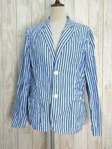  Ralph Lauren /RALPH LAUREN: stripe jacket spring summer cotton tailored size 7f/ lady's / used /USED