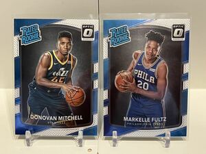 NBA 2017-18 Panini Donruss Optic Donovan Mitchell / Markelle Fultz RC Rookie Card