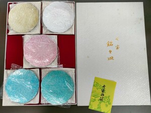 未使用　七宝焼　SUZUHAN 錫半　七宝 銘々皿　5色 BONNE COULEUR ボンクレール 耀彩 花型 12cm 5枚セット 菓子皿 小皿 茶道 茶菓子　