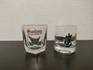 サントリー SUNTORY / PURE MALT WHISKY 山崎 / BLENDED WHISKY / ウイスキー / ショットグラス　ガラス製　冷酒器　まとめて2個　中古