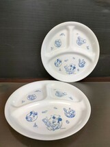 コレール　USA　CORELLE　CORNING / Disney ディズニー　26cm　ランチプレート ×2枚 / ミッキーマウス　まとめて2枚　中古_画像1