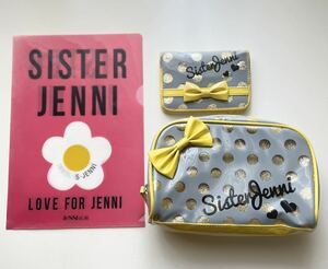 3点セット！！SISTER JENNI シスタージェニー　ポーチ　パスケース　クリアファイル　ドット　化粧ポーチ　メイクポーチ　定期券いれ