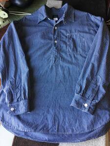 定価31900円 23FW ポストオーバーオールズ POST O'ALLS #1201-IC1 No.1 Shirt : indigo check インディゴ シャツ デニム チェック